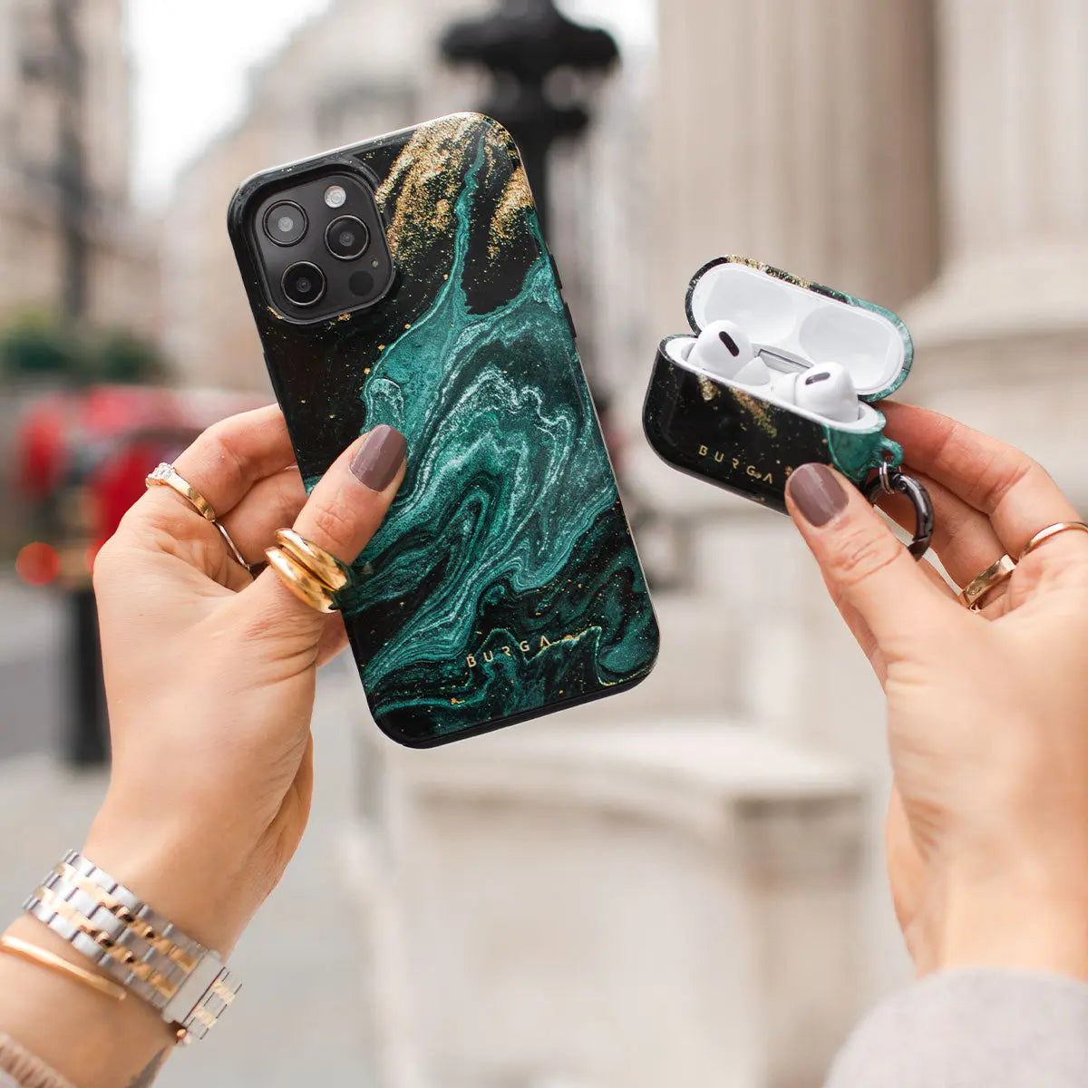 Dive into Luxury: Emerald Pool - Elegant iPhone 16 Pro Max Case BURGA