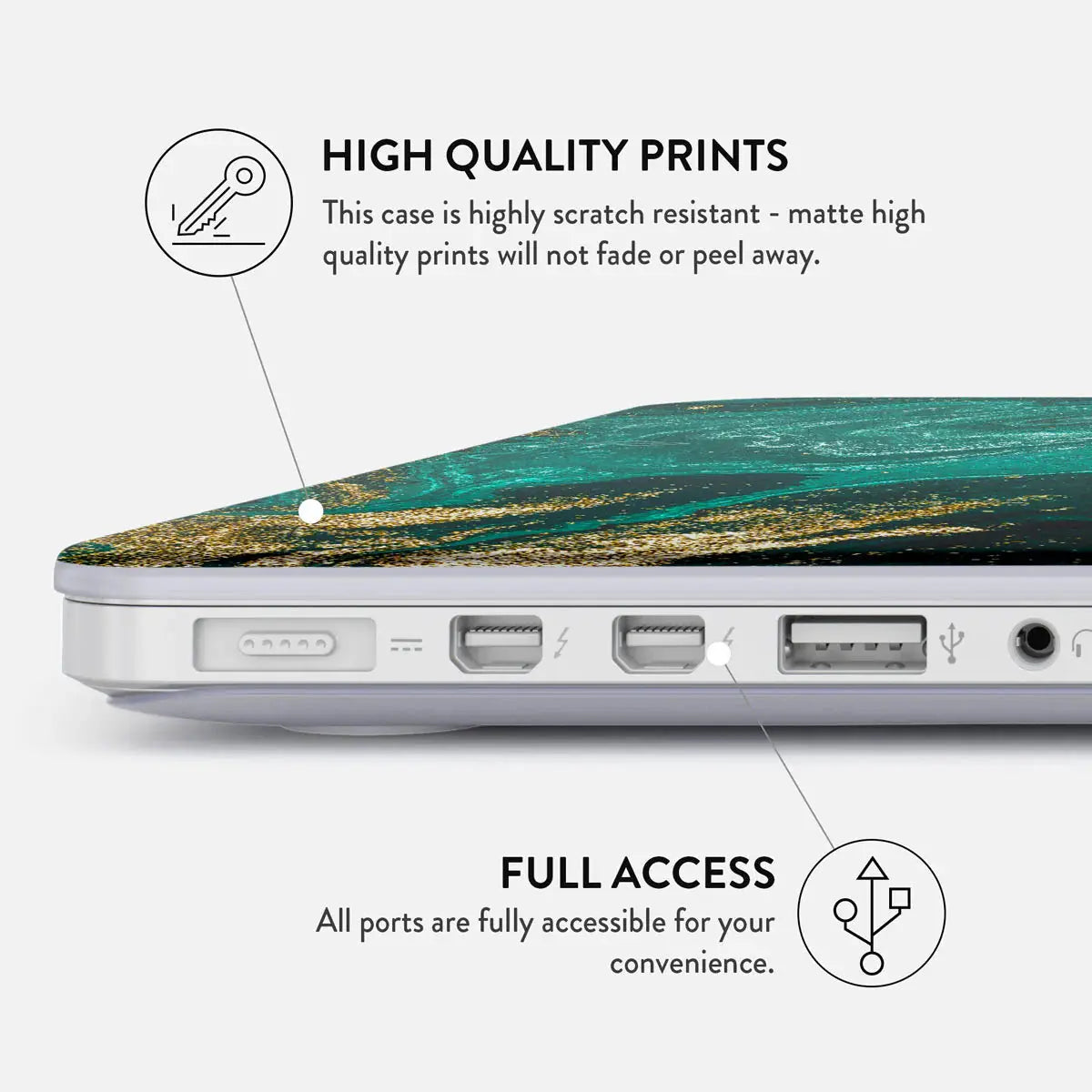 "MacBook Pro 13: Dive into Elegance with the Emerald Pool Case" BURGA