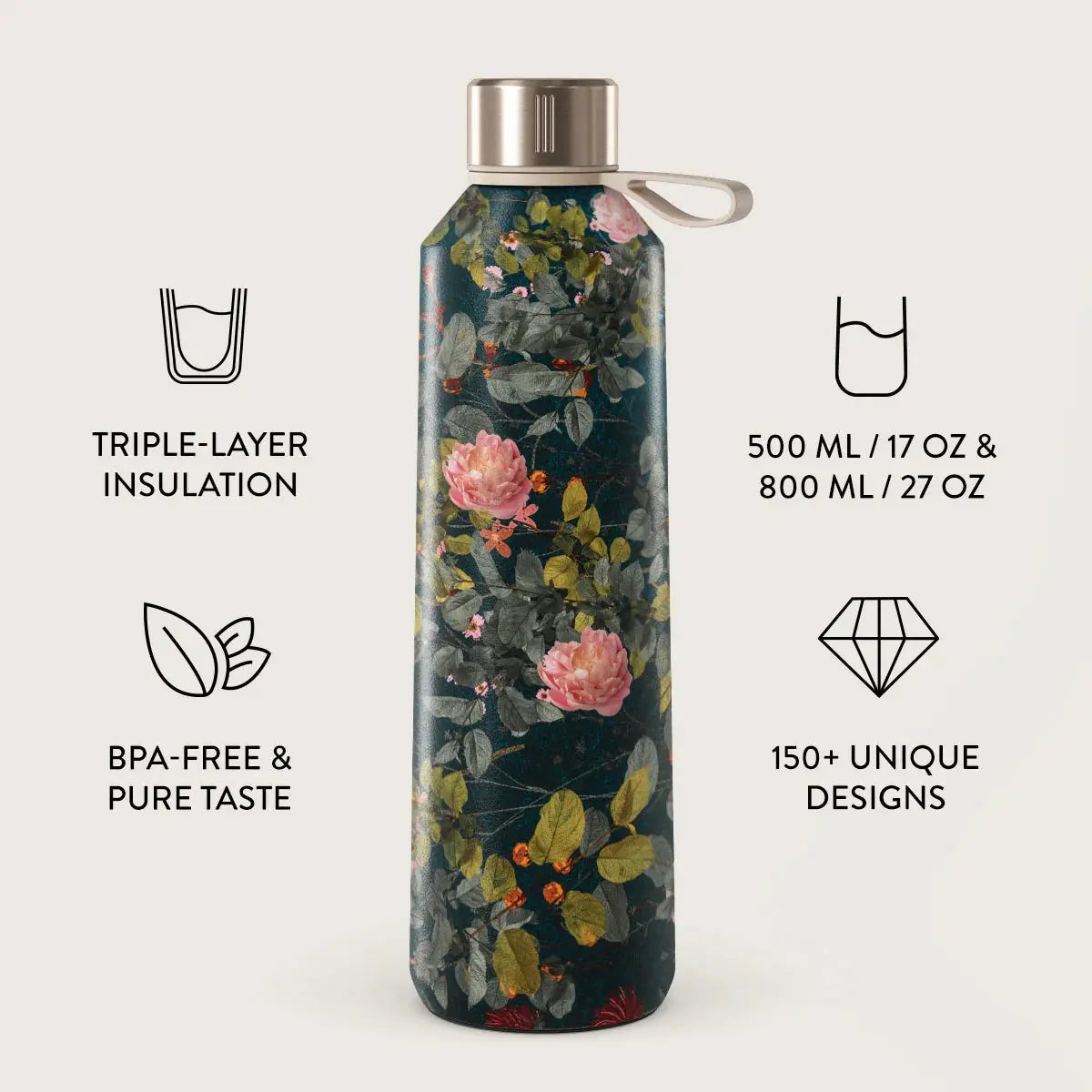 Vintage Glamour Water Bottle - Elegant Hydration with a Classic Touch BURGA