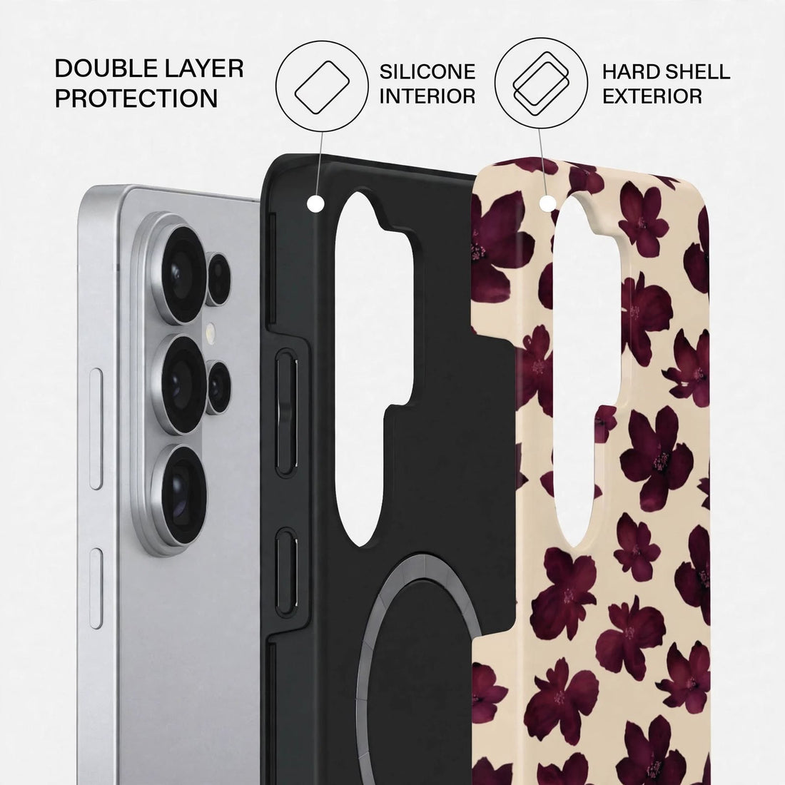Shockproof Floral Dual-Layer Case – Samsung Galaxy S26 Ultra