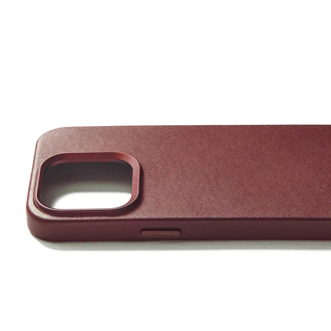 Premium UK Iphone 15 pro Mobile full Leather case Burgundy MUJJO