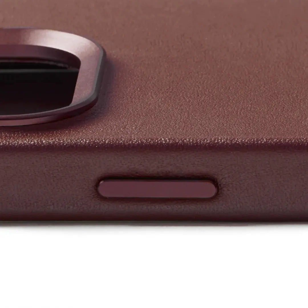 Premium UK Iphone 15 pro Mobile full Leather case Burgundy MUJJO