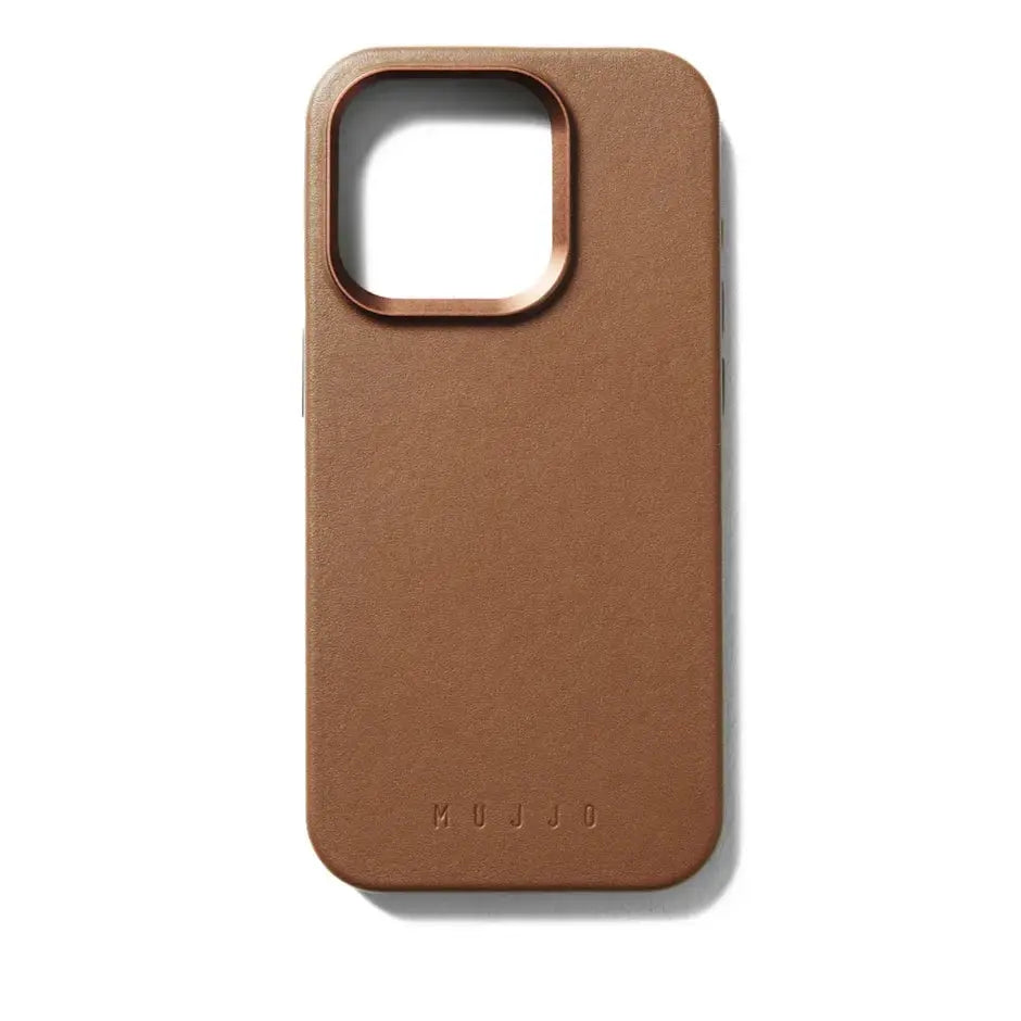 Mujjo Leather Phone Case - Fits iPhone 15 Pro - MagSafe Compatible - Premium European Leather - Enhanced Phone & Camera Lens Protection - Crafted with Recycled Materials - Slim Profile -Tan MUJJO