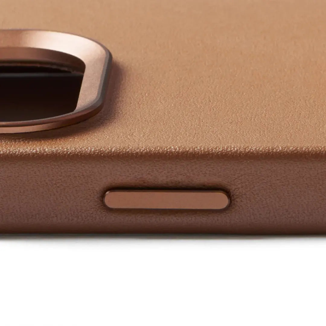 Mujjo Leather Phone Case - Fits iPhone 15 Pro - MagSafe Compatible - Premium European Leather - Enhanced Phone & Camera Lens Protection - Crafted with Recycled Materials - Slim Profile -Tan MUJJO