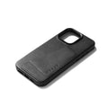 Luxury Full Leather Wallet Mobile Case for iPhone 15 Pro Max - Black MUJJO