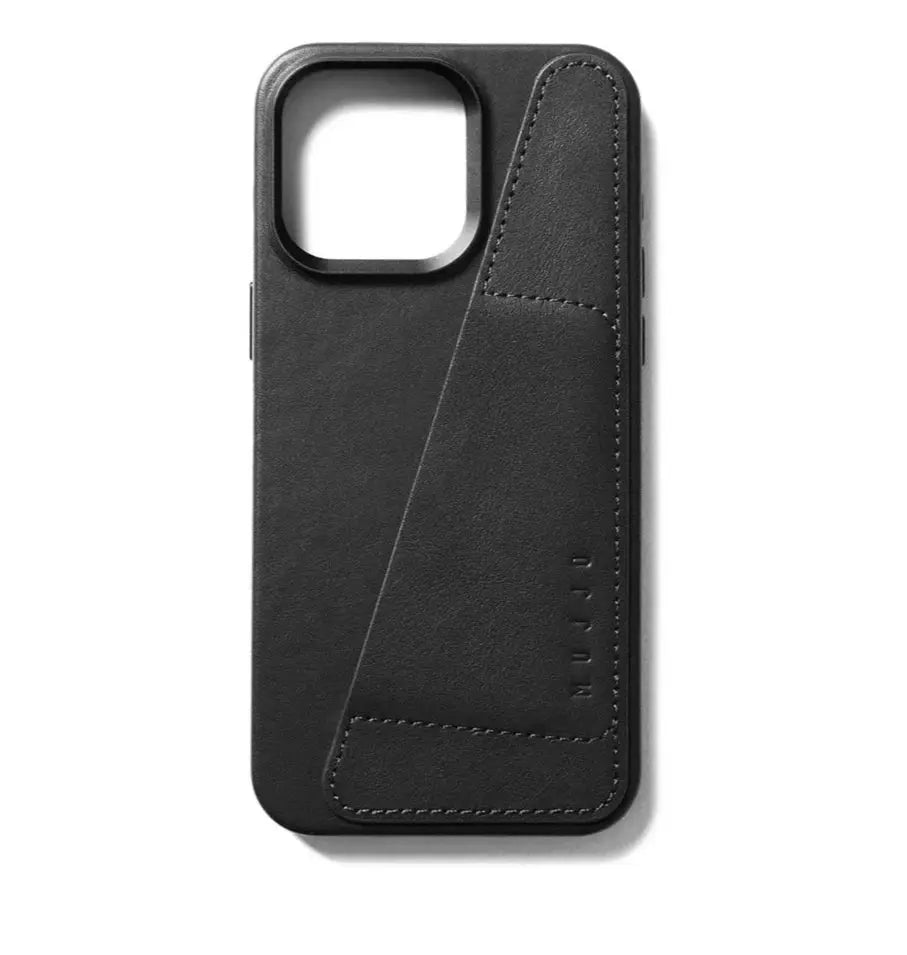 Luxury Full Leather Wallet Mobile Case for iPhone 15 Pro Max - Black MUJJO