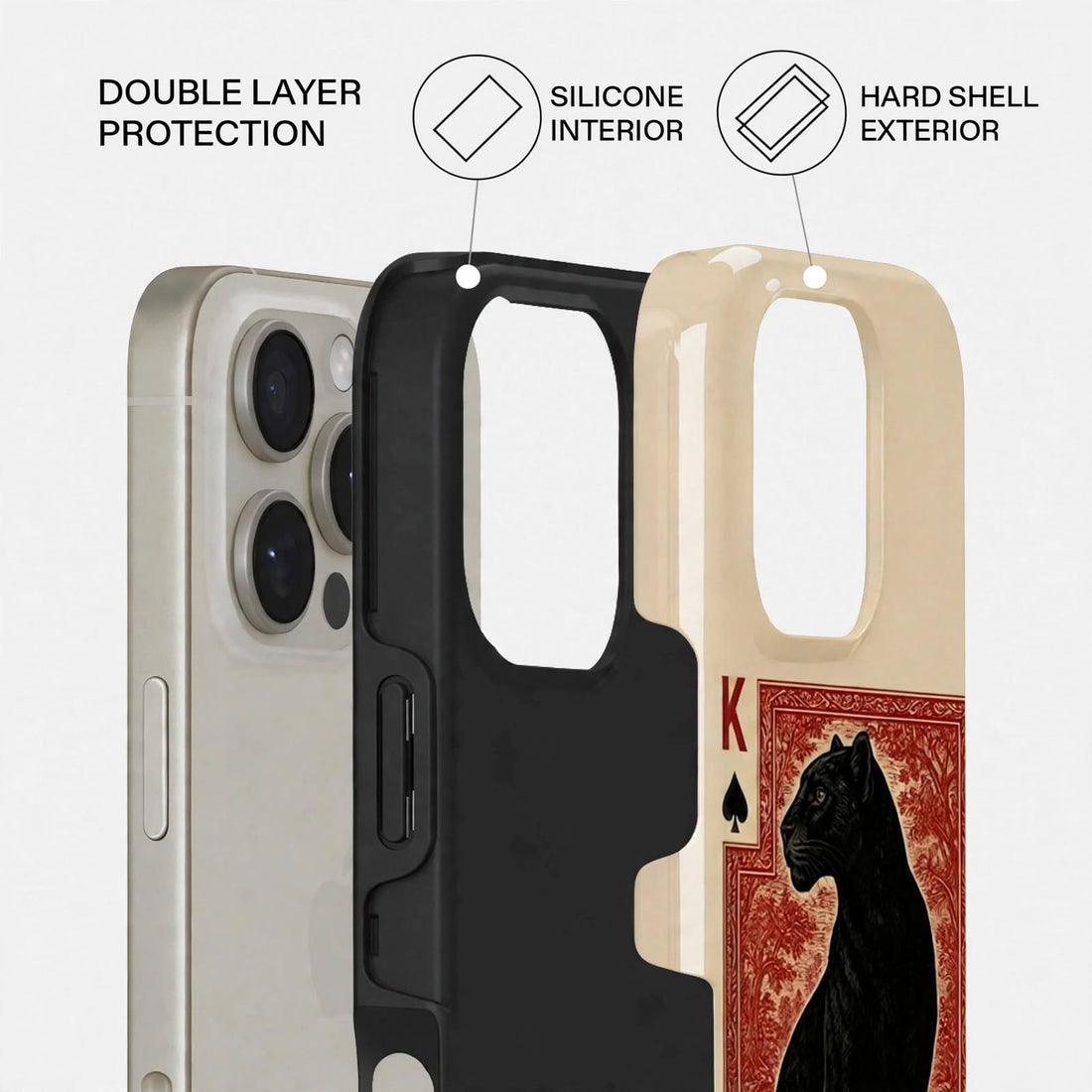 Shockproof Golden Panther Dual-Layer Case – iPhone 16 Pro / Pro Max