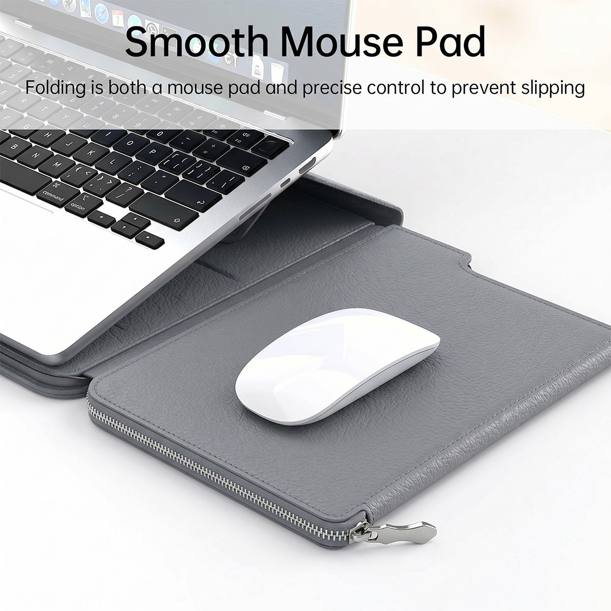 Mobcos Slim Carrying Protective Cover Leather Laptop Sleeve Bag for MacBook Pro 16 Inch – Premium Shockproof Laptop Case (Gray) MOBCOS