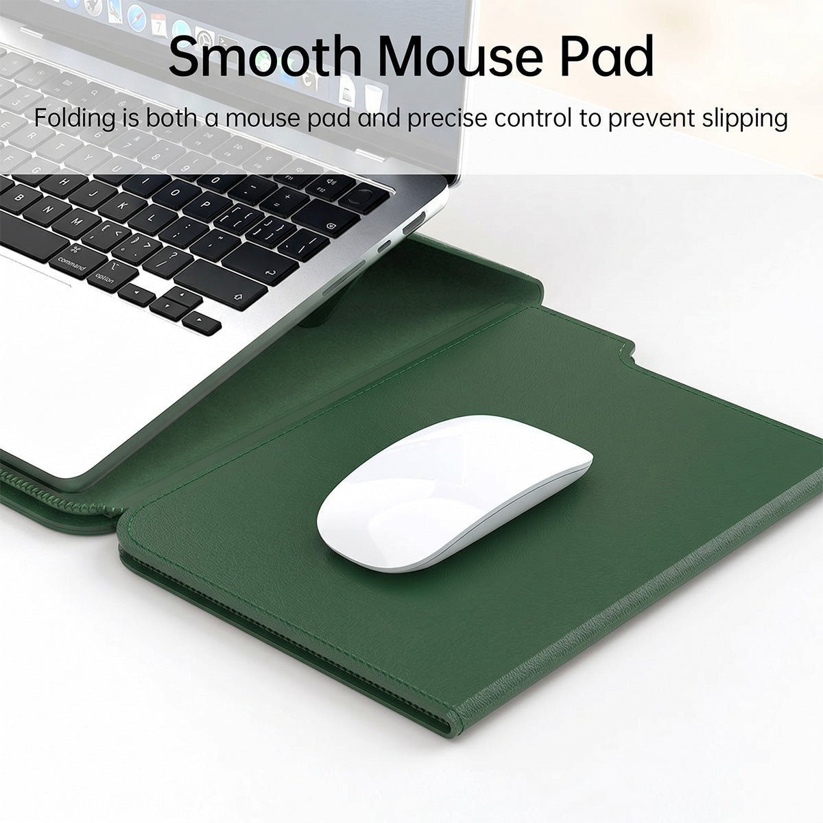 Mobcos Slim Carrying Protective Cover Leather Laptop Sleeve Bag for MacBook Pro 16 Inch – Premium Shockproof Laptop Case (Green) MOBCOS