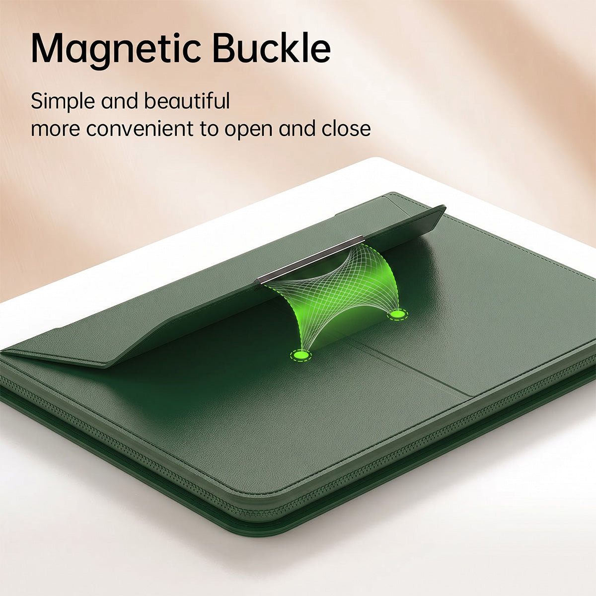 Mobcos Slim Carrying Protective Cover Leather Laptop Sleeve Bag for MacBook Pro 16 Inch – Premium Shockproof Laptop Case (Green) MOBCOS