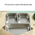Mobcos Cute Dinosaur Double Layer 3 Grids Tiffin Food Container – Stainless Steel Thermal Insulated Bento Lunch Box for Kids & Children (Green) MOBCOS