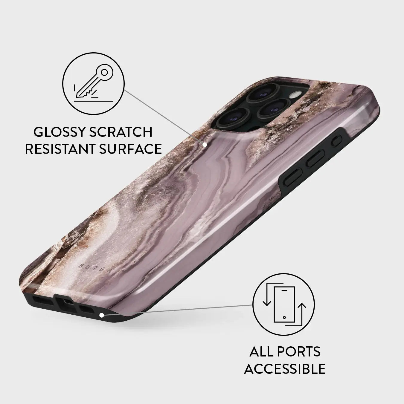 Golden Taupe - Fashion iPhone 15 Pro Case, Slim and Stylish Design, Premium Protection with Raised Edges for Screen and Camera, Durable Materials, Perfect Fit for iPhone 15 Pro BURGA