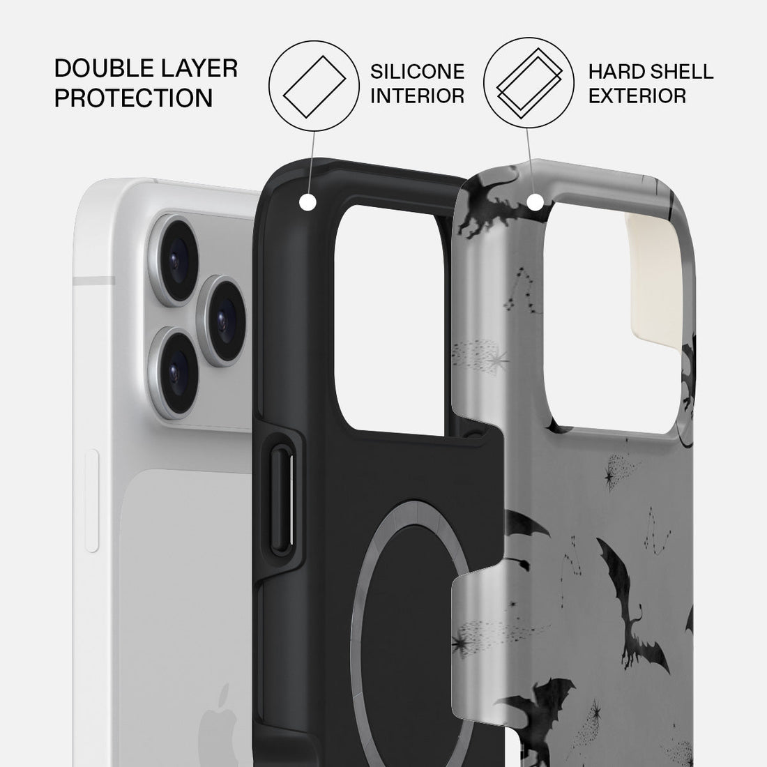 Burga iPhone 17 Pro Draco Premium Case Compatible with Hybrid Dual-Layer Hard Shell + Silicone Protection - Scratch-Resistant Shockproof Mobile Cover