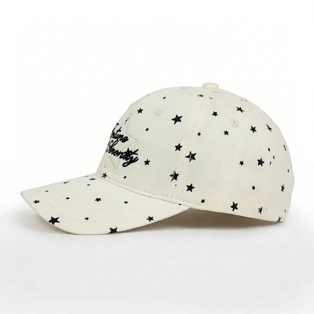 Women's Ivory Black Star Baseball Cap