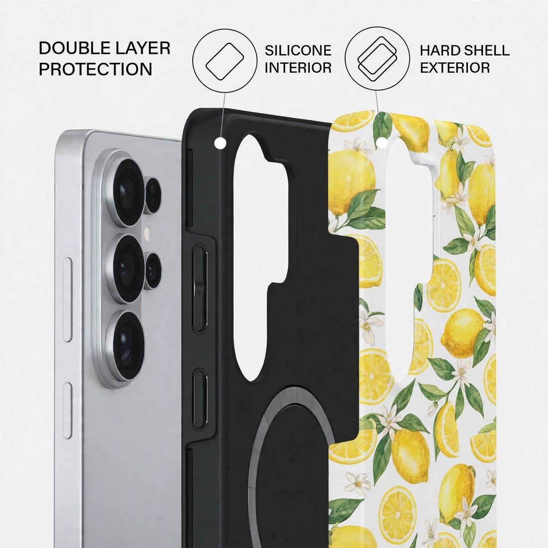 Shockproof Lemon Daisy Dual-Layer Case – Samsung Galaxy S26 Ultra