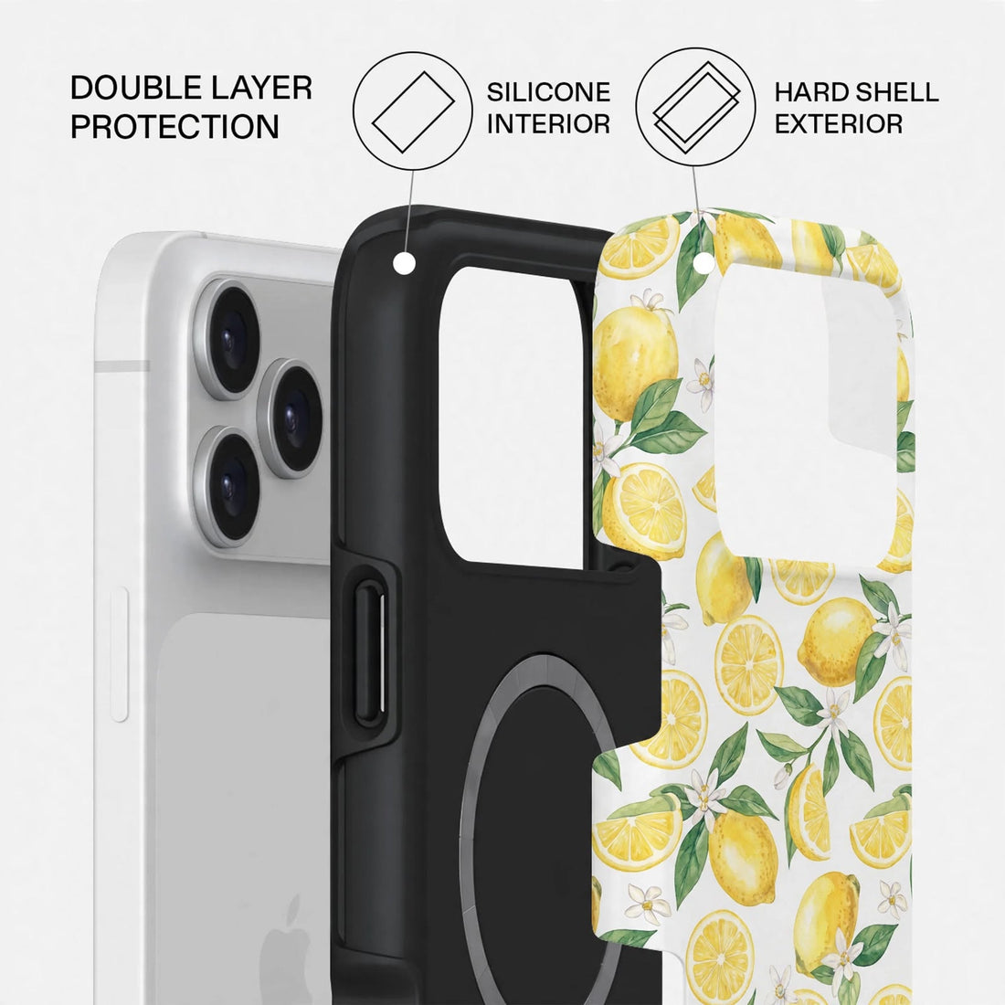 Shockproof Lemon Daisy Dual-Layer Case – iPhone 18 Pro/Pro Max