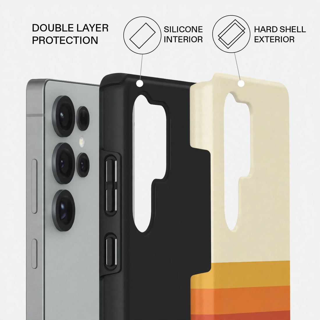 Shockproof Sunset Stripe Dual-Layer Case – Samsung Galaxy S24/S25 & S26 Ultra