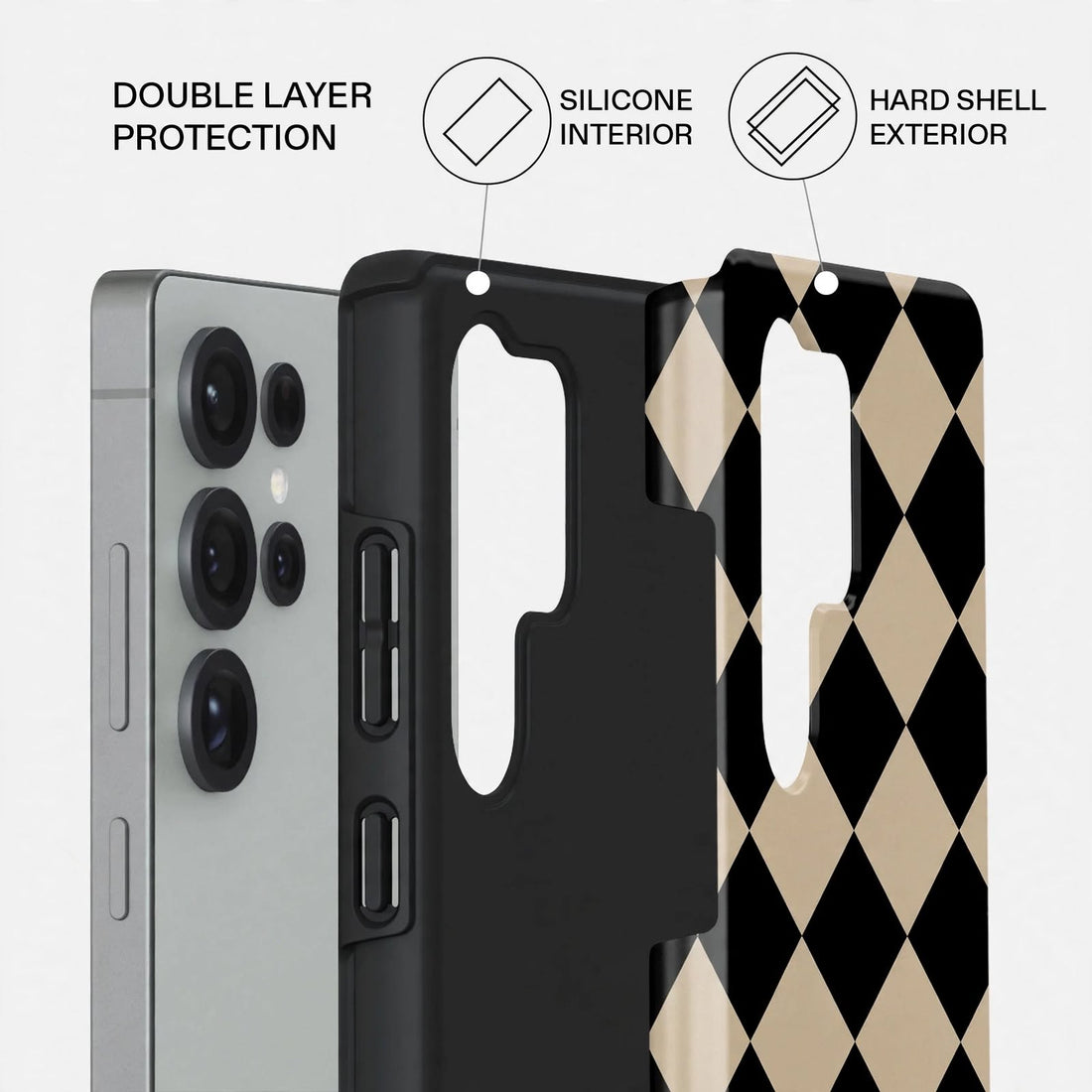 Shockproof Classic Diamond Dual-Layer Case – Samsung Galaxy S24/S25 & S26 Ultra