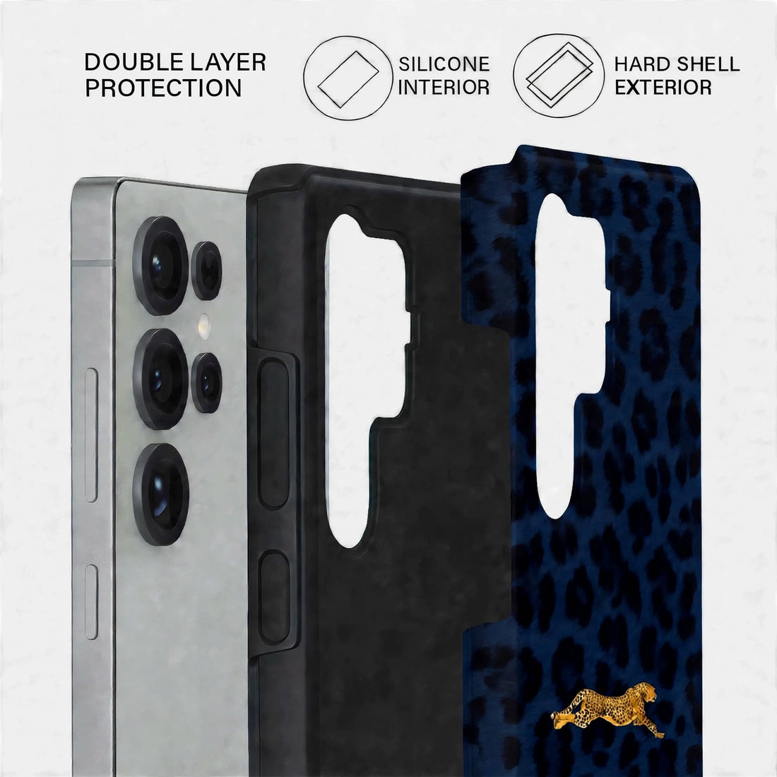 Shockproof Blue Leopard Dual-Layer Case – Samsung Galaxy S24/S25 & S26 Ultra