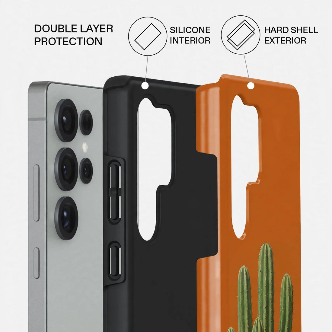 Shockproof Desert Cactus Dual-Layer Case – Samsung Galaxy S24/S25 & S26 Ultra