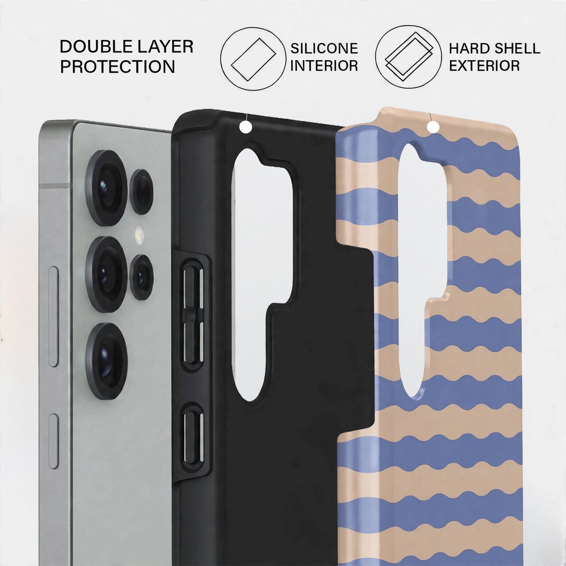 Shockproof Blue Wave Dual-Layer Case – Samsung Galaxy S24/S25 & S26 Ultra