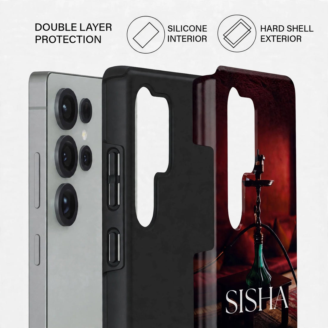 Shockproof Midnight Shisha Dual-Layer Case – Samsung Galaxy S24/S25 & S26 Ultra
