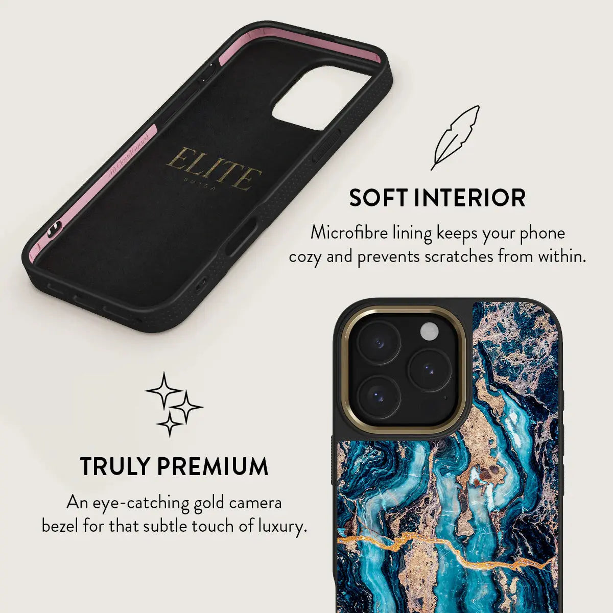 "Premium BURGA iPhone 16 Pro Case: Mystic River Blue Marble Design with MagSafe Compatibility for Stylish and Elegant Protection" BURGA