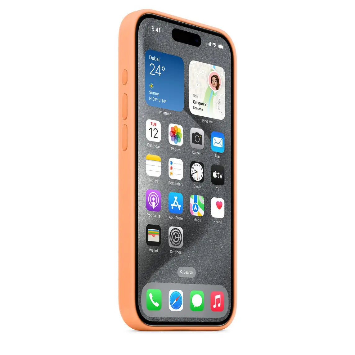 iPhone 15 Pro Silicone Case with MagSafe - Orange Sorbet APPLE