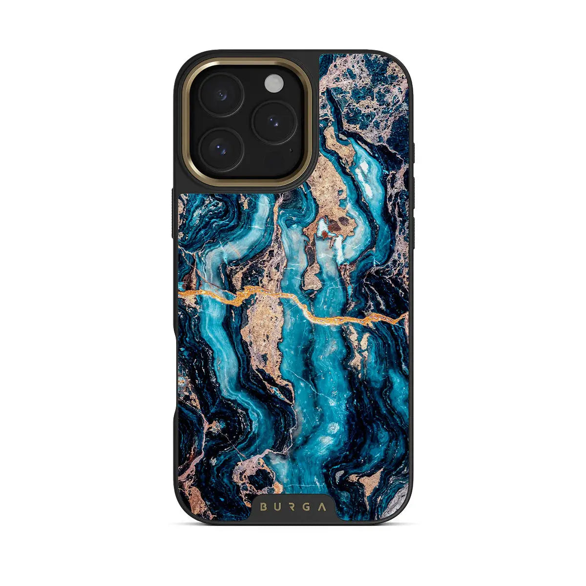 "Premium BURGA iPhone 16 Pro Case: Mystic River Blue Marble Design with MagSafe Compatibility for Stylish and Elegant Protection" BURGA