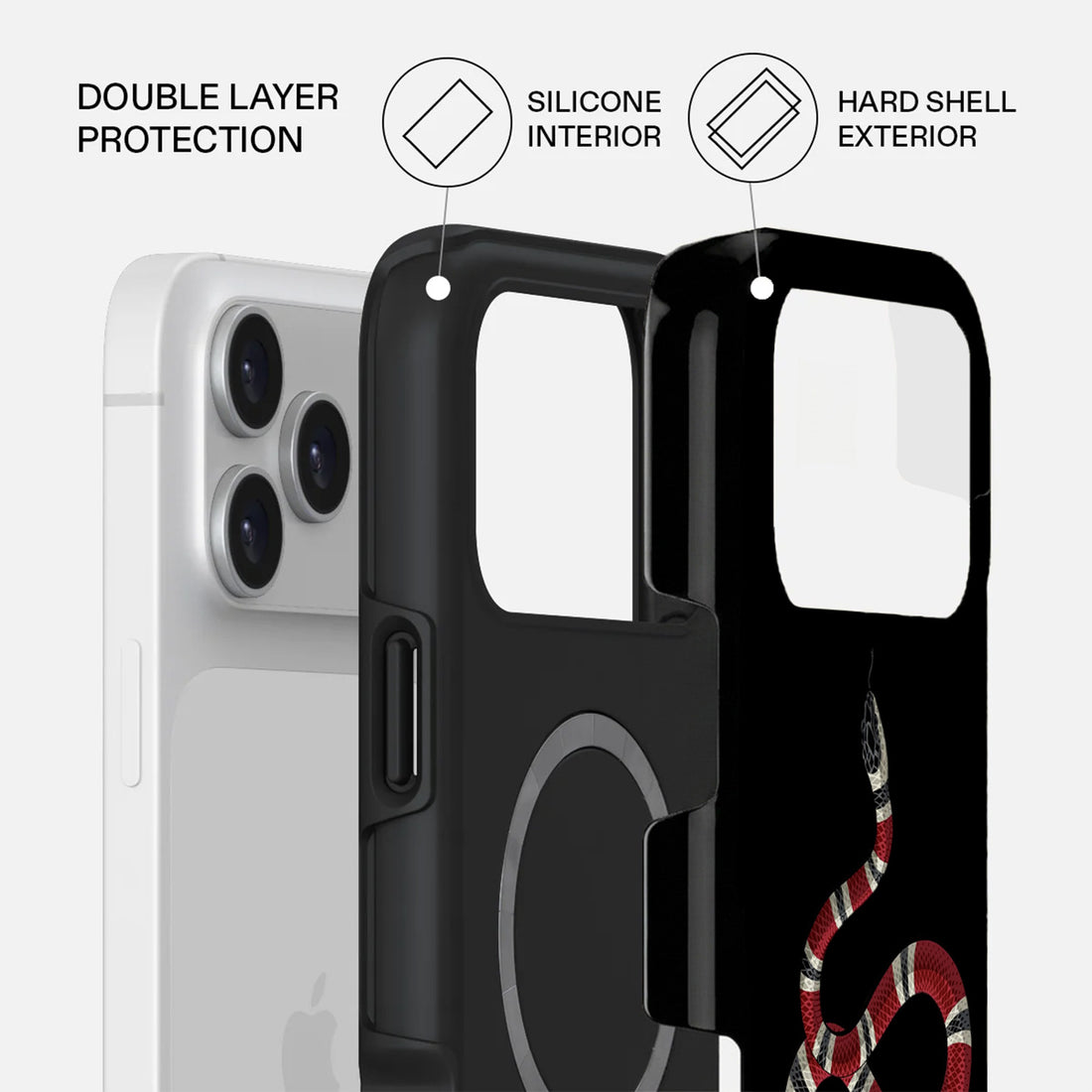 Shockproof Midnight Serpent Dual-Layer Case – iPhone 18 Pro/Pro Max