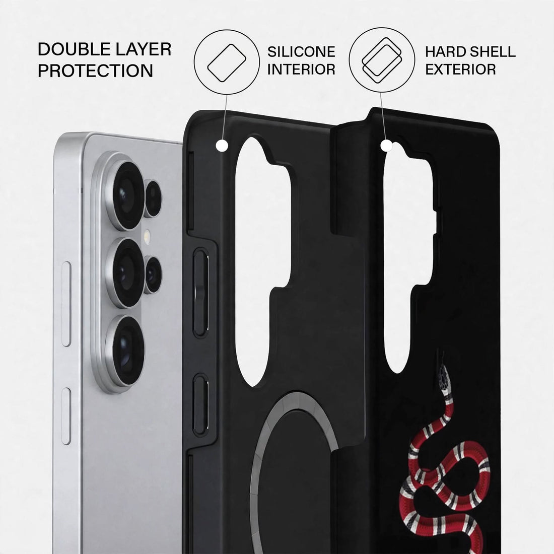 Shockproof Midnight Serpent Dual-Layer Case – Samsung Galaxy S26 Ultra