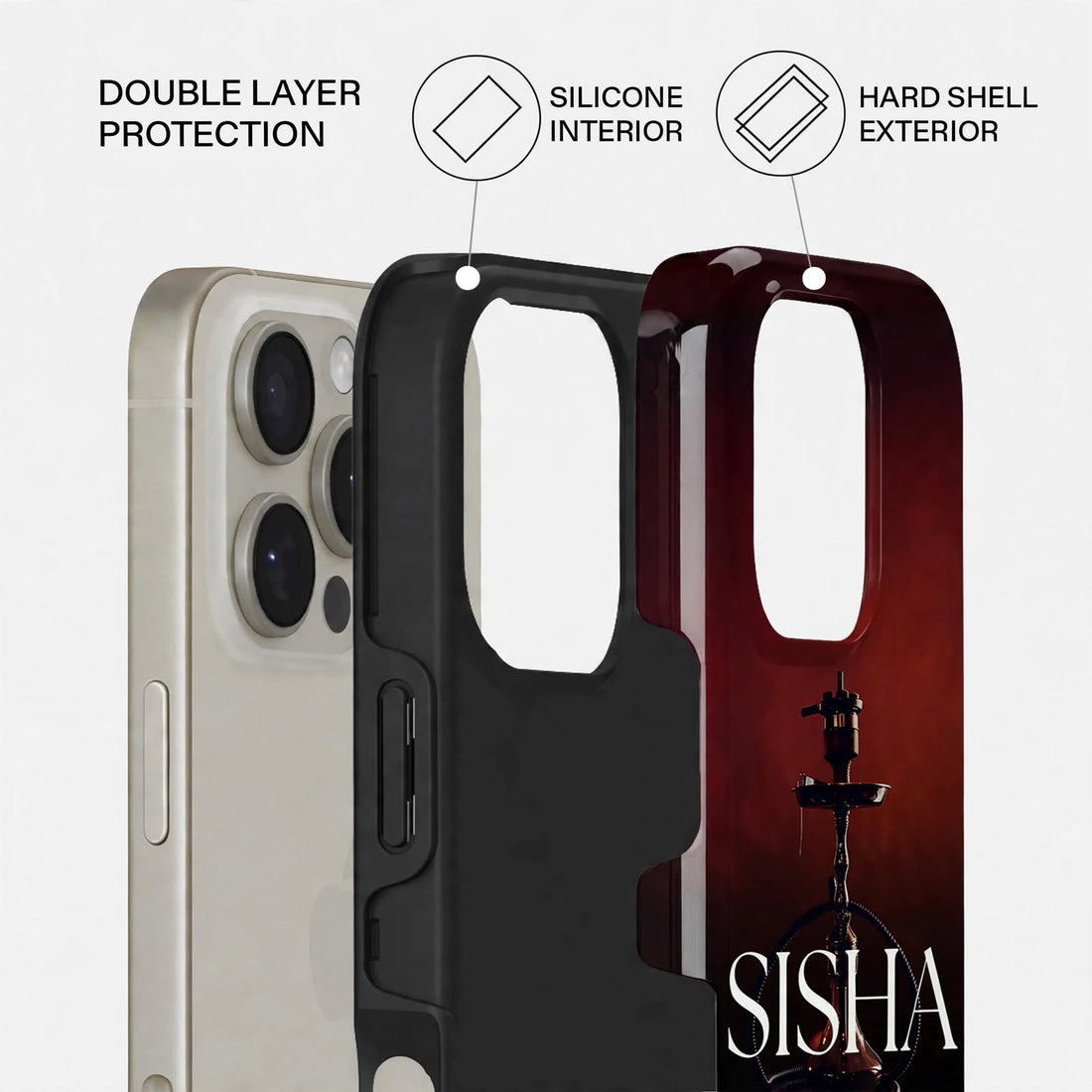 Shockproof Midnight Sisha Dual-Layer Case – iPhone 16 Pro / Pro Max