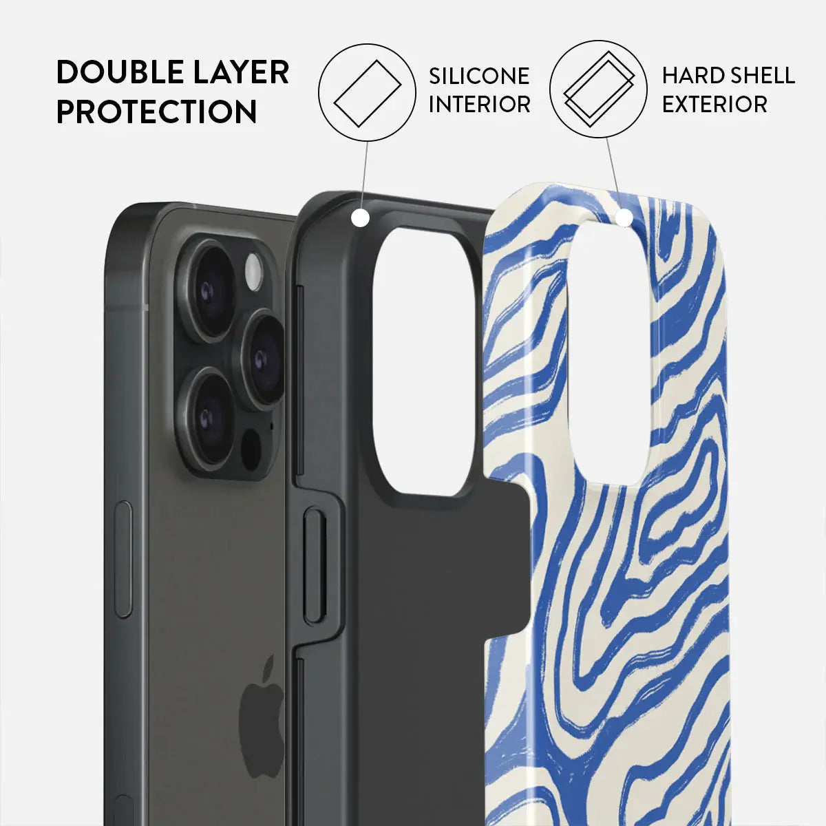 Seven Seas - Luxury iPhone 15 Pro Max Case in Stylish Blue, Premium Protection with Raised Edges for Screen and Camera, Slim and Durable Design, Perfect Fit for iPhone 15 Pro Max BURGA