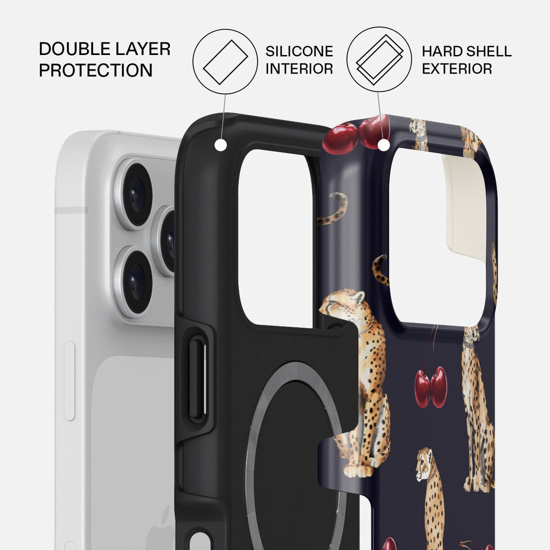 Burga iPhone 17 Pro Max Cougar Premium Case Compatible with Hybrid Dual-Layer Hard Shell + Silicone Protection - Scratch-Resistant Shockproof Mobile Cover