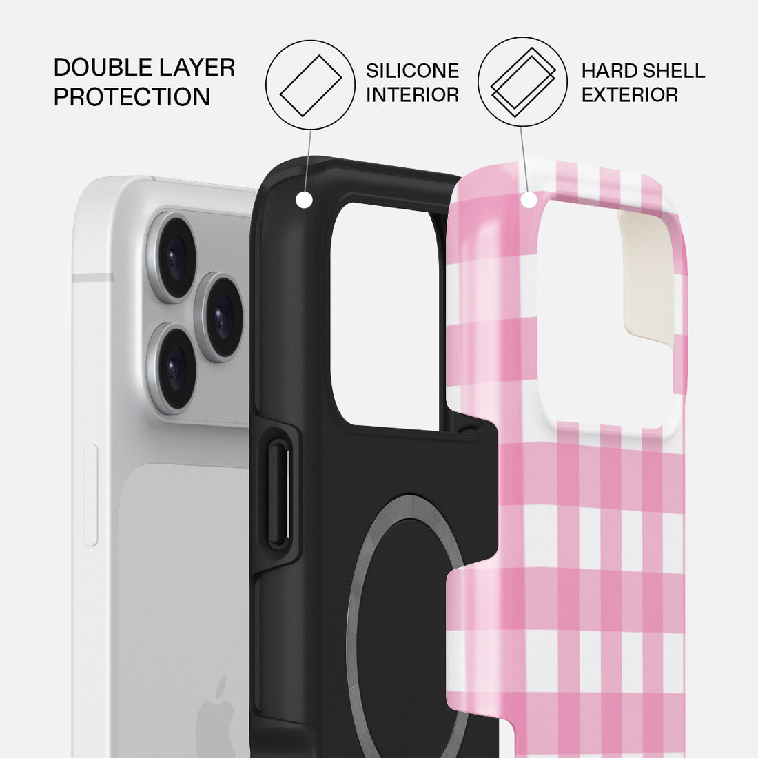 Burga iPhone 17 Pro Max Think Pink Premium Case Compatible with Hybrid Dual-Layer Hard Shell + Silicone Protection - Scratch-Resistant Shockproof Mobile Cover