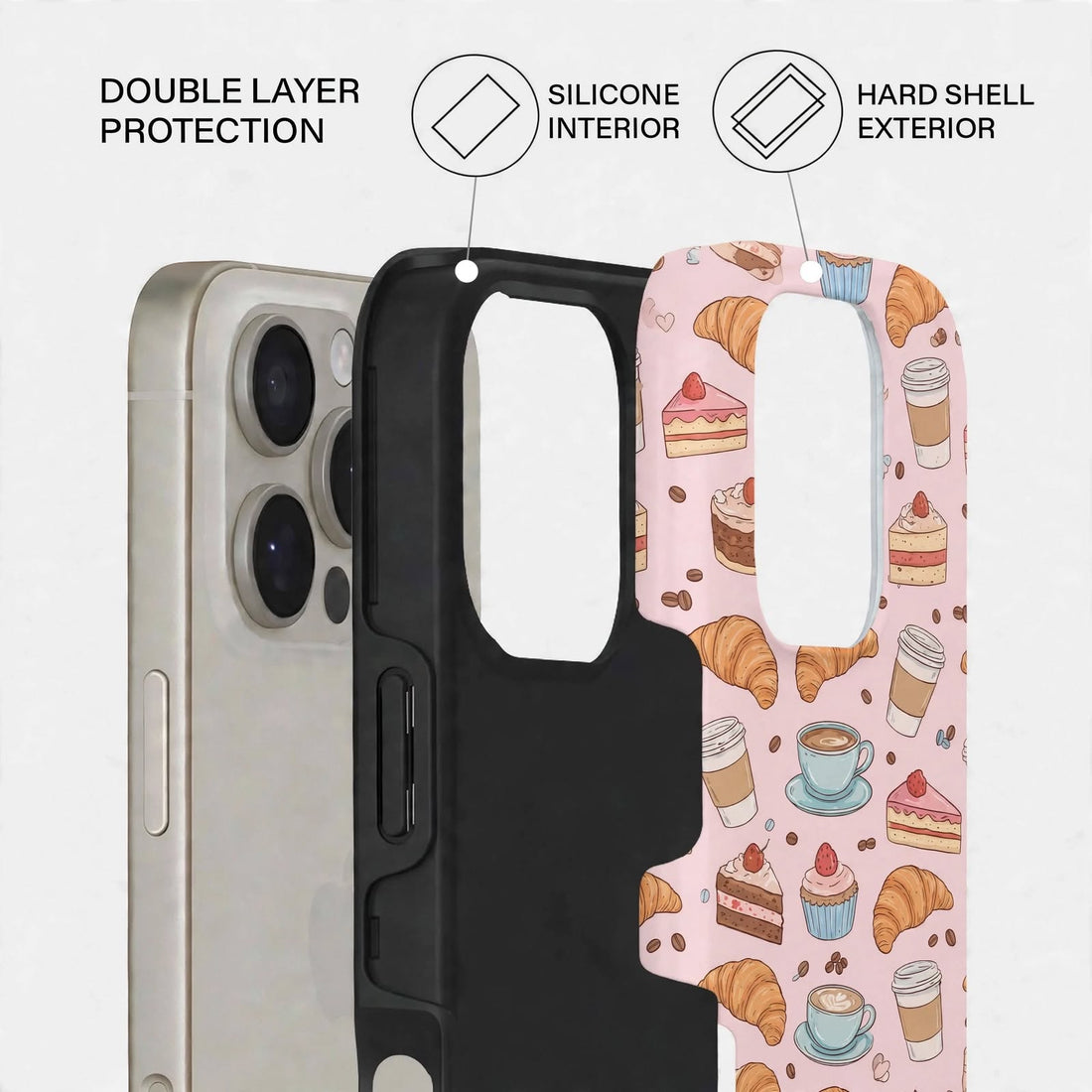 Shockproof Peach Blossom Dual-Layer Case – iPhone 16 Pro / Pro Max