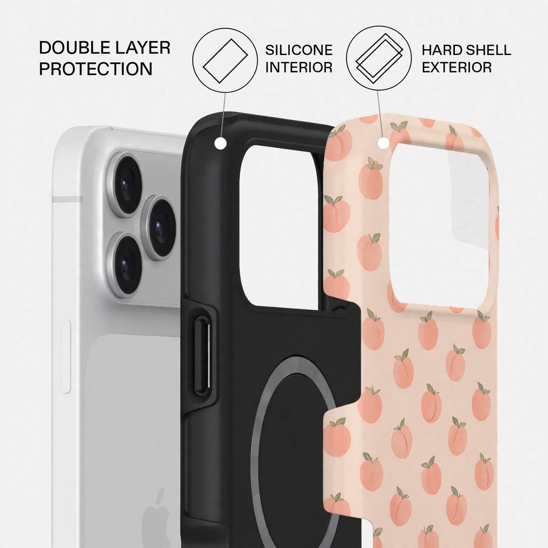 Shockproof Peach Polka Dual-Layer Case – iPhone 18 Pro/Pro Max
