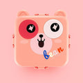 Mobcos Cute Bear Double Layer 3 Grids Tiffin Food Container – Stainless Steel Thermal Insulated Bento Lunch Box for Kids & Children (Pink) MOBCOS