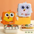 Mobcos Cute Chicken Double Layer 3 Grids Tiffin Food Container – Stainless Steel Thermal Insulated Bento Lunch Box for Kids & Children (Light Purple) MOBCOS