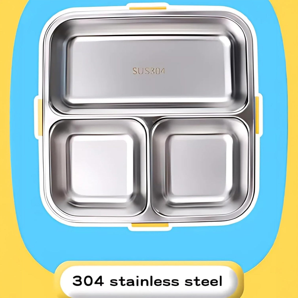 Mobcos Cute Mermaid Double Layer 3 Grids Tiffin Food Container – Stainless Steel Thermal Insulated Bento Lunch Box for Kids & Children (Purple) MOBCOS