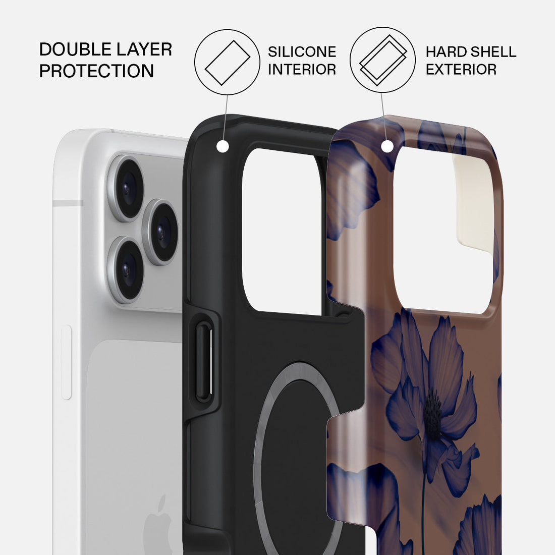 Burga iPhone 17 Pro Velvet Night Premium Case Compatible with Hybrid Dual-Layer Hard Shell + Silicone Protection - Scratch-Resistant Shockproof Mobile Cover