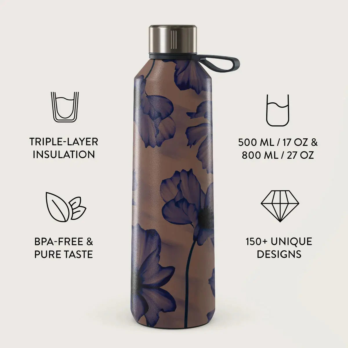 Velvet Night Water Bottle - Elegant and Sleek Hydration Solution BURGA