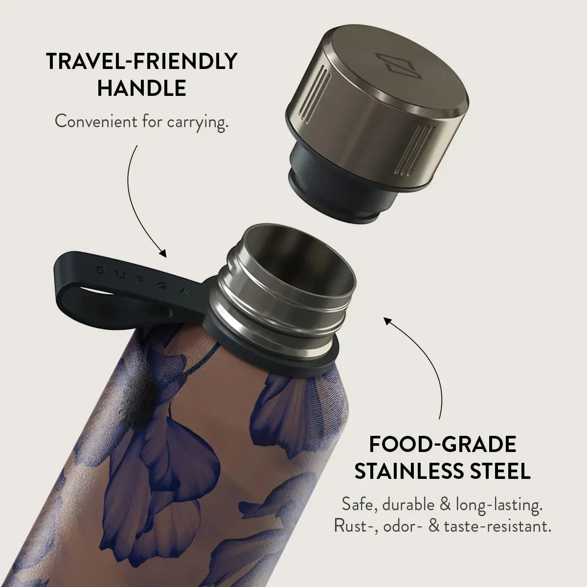 Velvet Night Water Bottle - Elegant and Sleek Hydration Solution BURGA