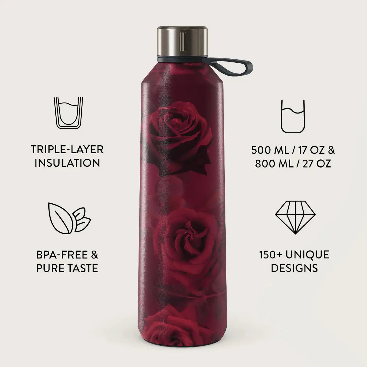 Velvet Night Water Bottle - Elegant and Sleek Hydration Solution BURGA