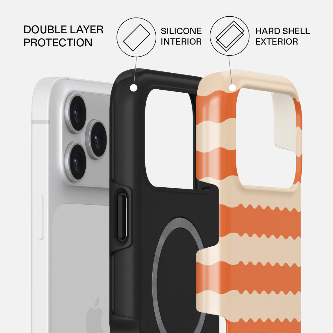 Burga iPhone 17 Pro Max Papaya Premium Case Compatible with Hybrid Dual-Layer Hard Shell + Silicone Protection - Scratch-Resistant Shockproof Mobile Cover