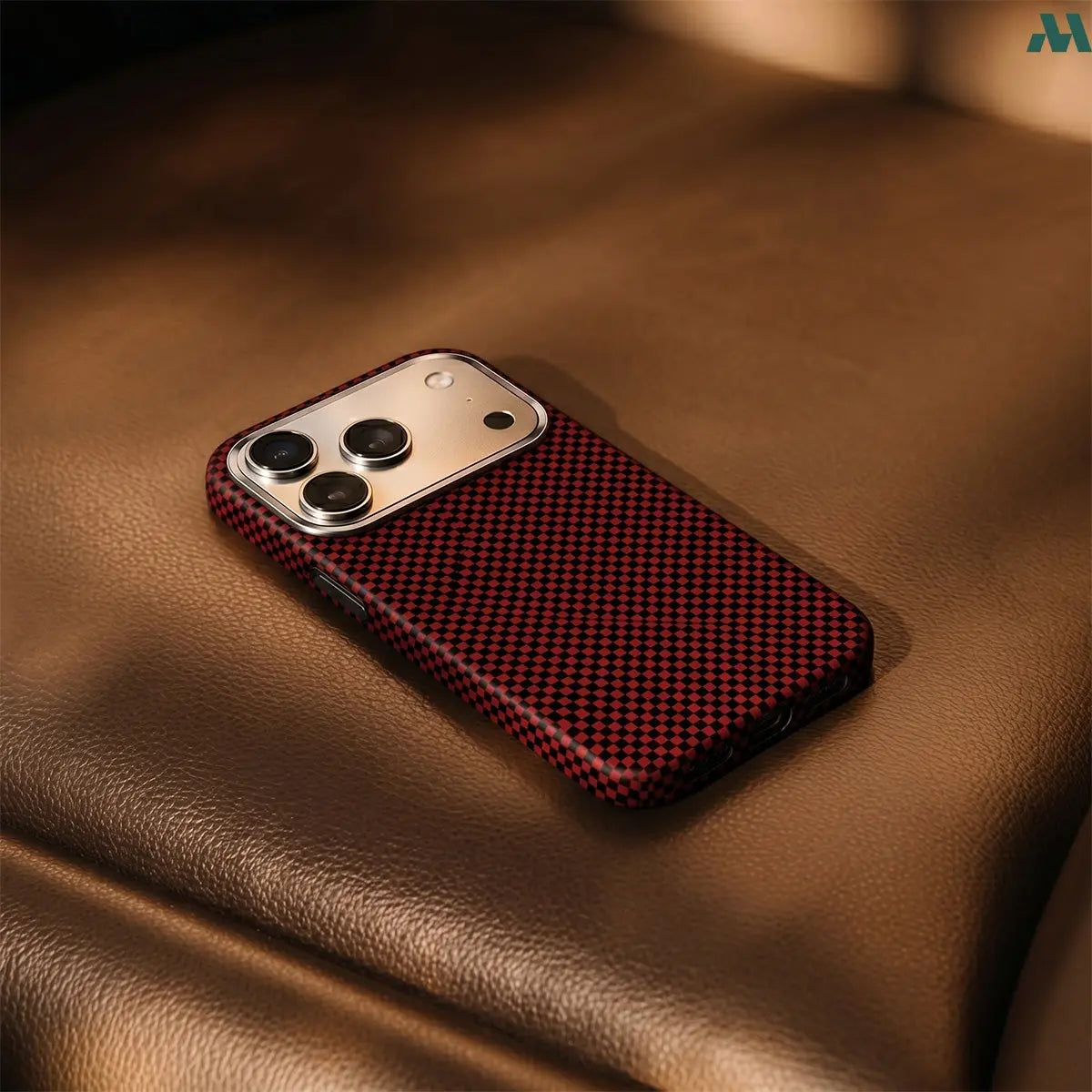 Mobcos Aramid Fiber Magnetic Case for iPhone 17 Pro / Pro Max (Check Red) MOBCOS