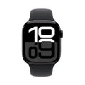 Latest Apple Watch Series 10 GPS 46 mm Smartwatch with Jet Black Aluminium Case with Black Sport Band - S/M. Fitness Tracker, ECG App, Always-On Retina Display, Water Resistant APPLE