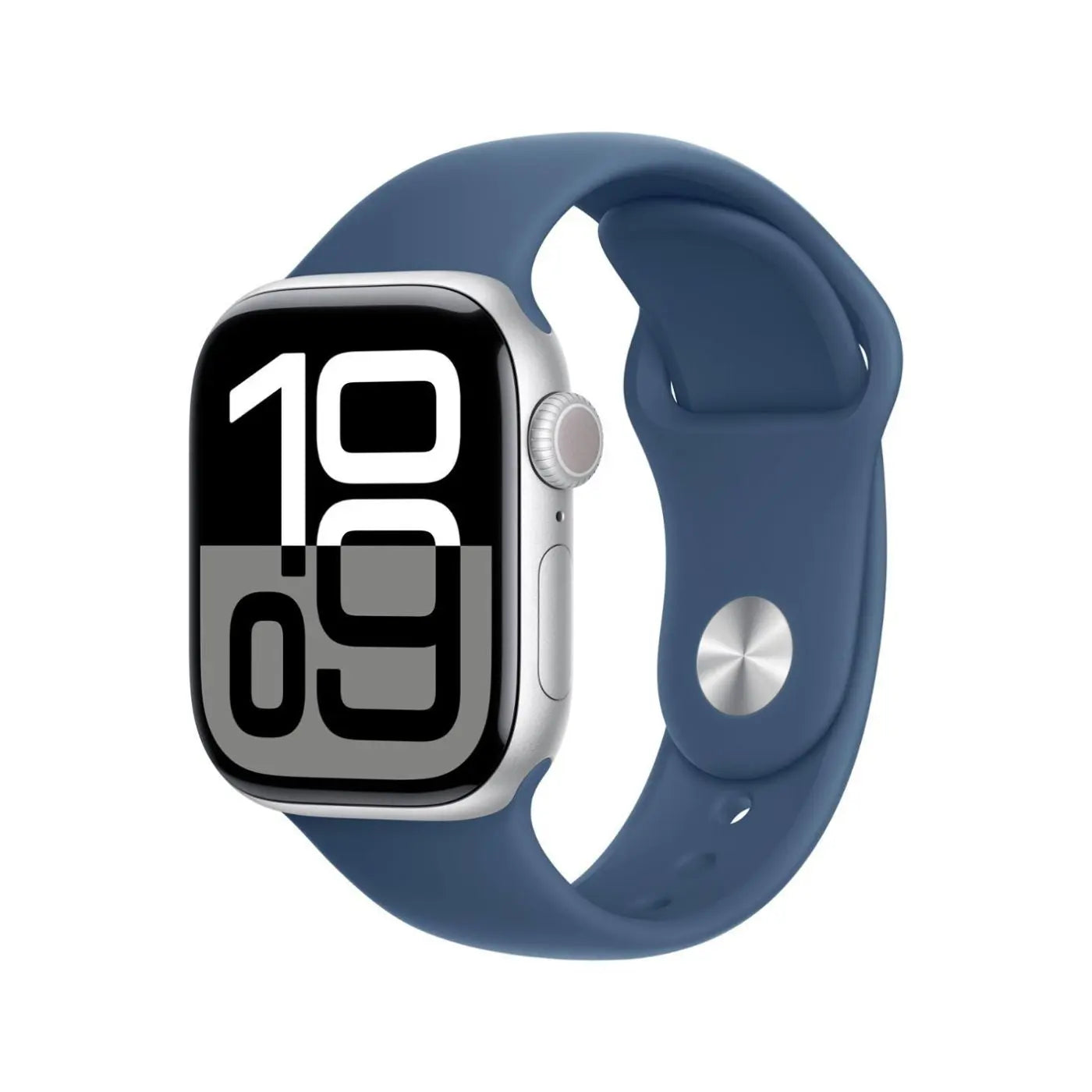 Lstest Apple Watch Series 10 GPS 46 mm Smartwatch with Silver Aluminium Case with Denim Sport Band - M/L. Fitness Tracker, ECG App, Always-On Retina Display, Water Resistant APPLE