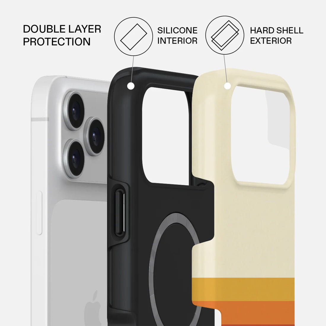 Shockproof Sunset Stripe Dual-Layer Case – iPhone 18 Pro/Pro Max