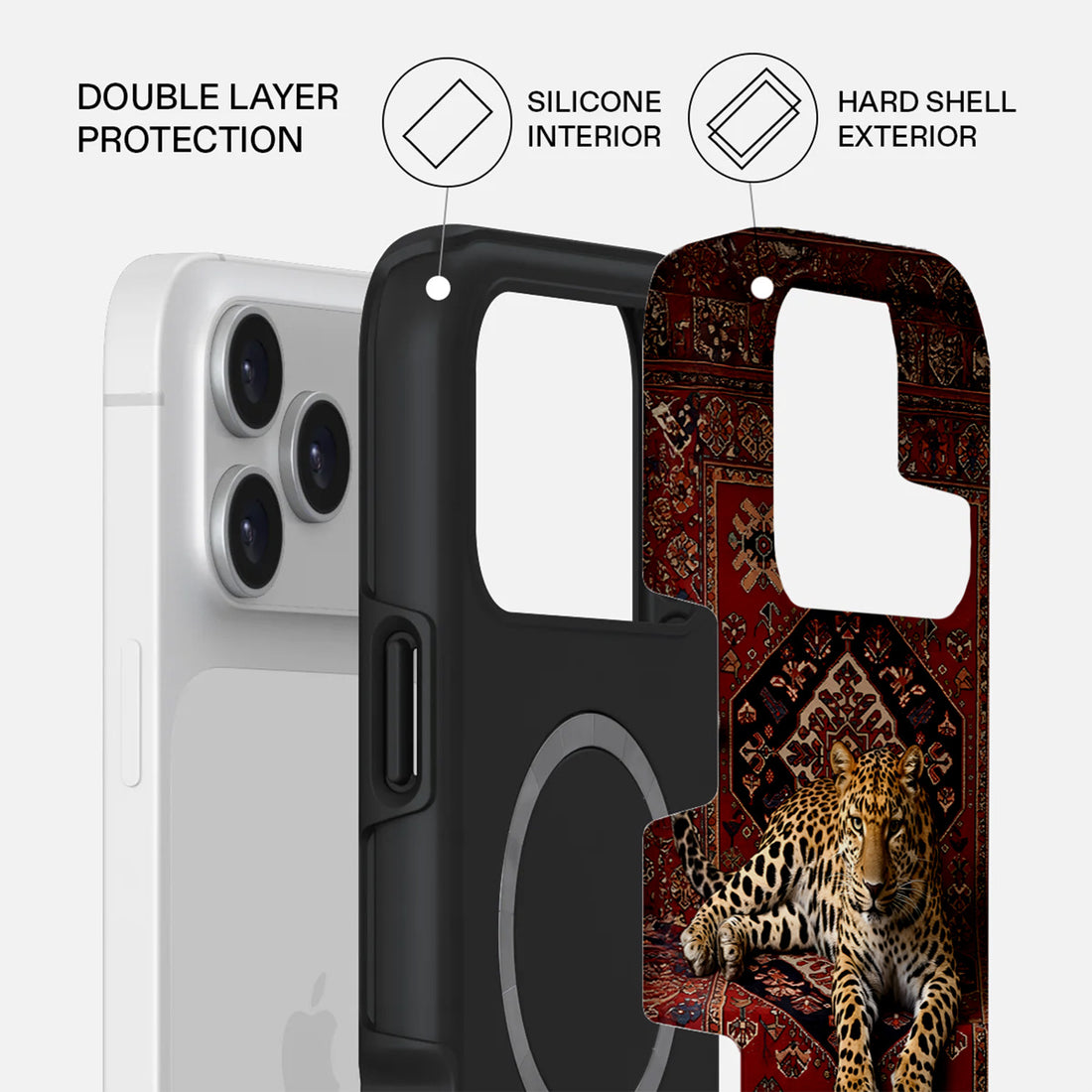 Mobcos iPhone 17 series Persian Rug Premium Case Compatible with Hybrid Dual-Layer Hard Shell + Silicone Protection - Scratch-Resistant Shockproof Mobile Cover Mobcos